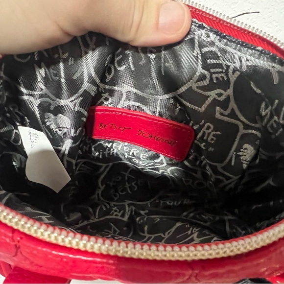 Betsey Johnson Red Heart Mini Bag with Black Bow - Picture 5 of 8